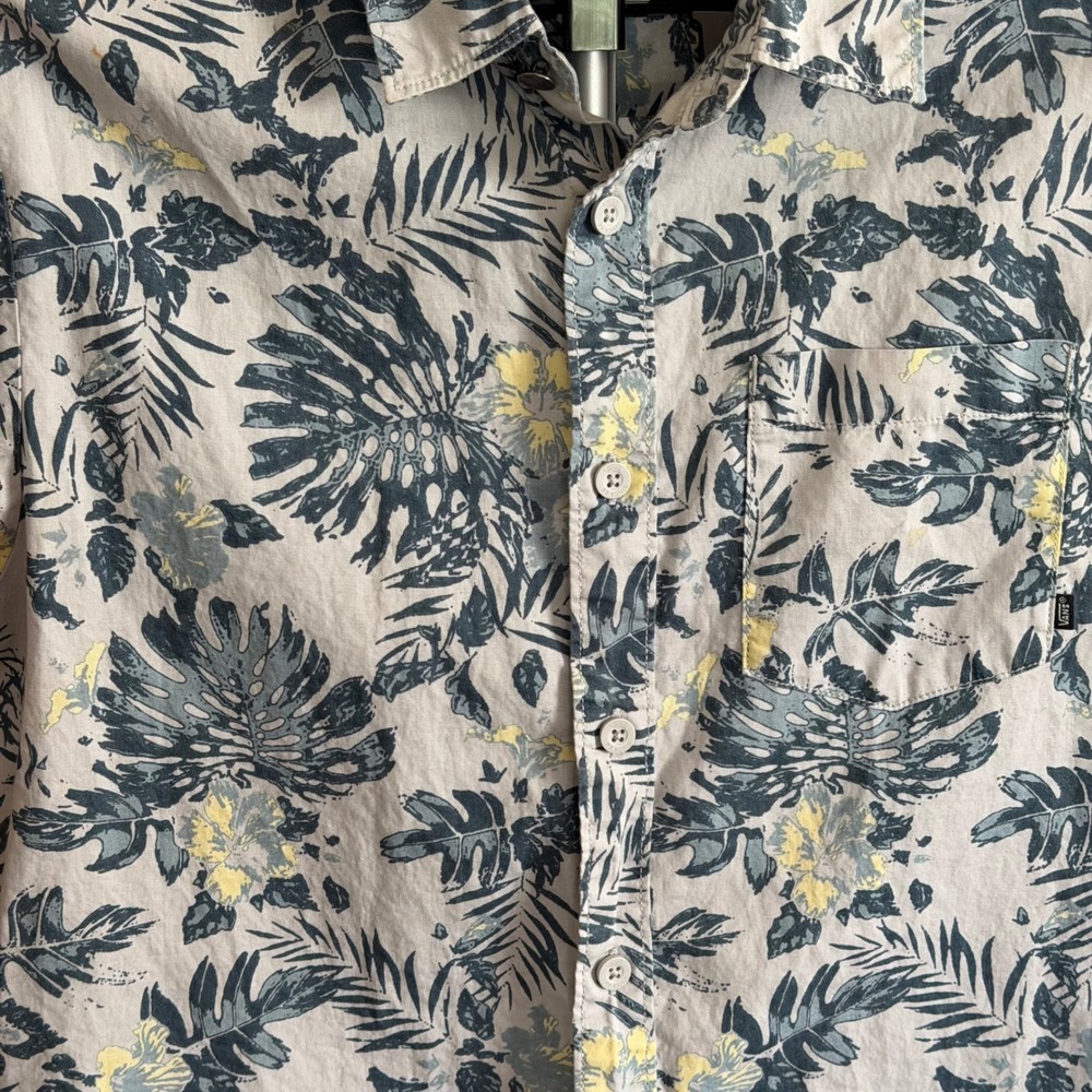 Vans Tropical Monsterra Vacationcore Shirt Small Cotton Surfer Skater Hawaiian